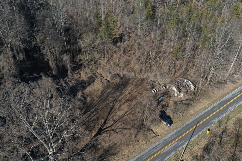 015 low elevation aerial drone view of the building area near KY 30