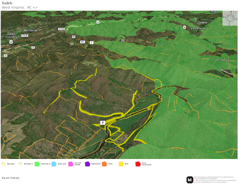 Rand Co WV 1360 Laurel Lands map 3D