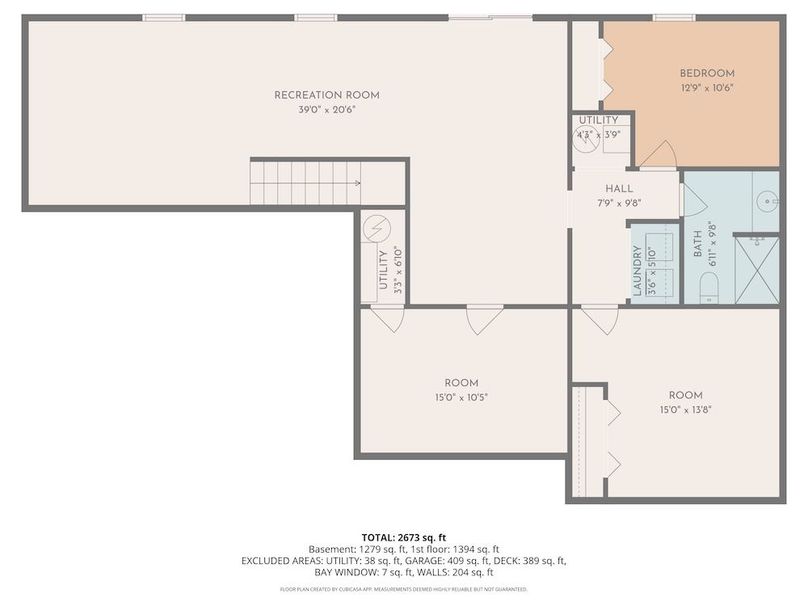 Finished basement floor plan