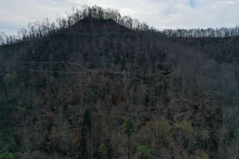 012 low elevation drone shot from the north boundary looking up at the highest peak