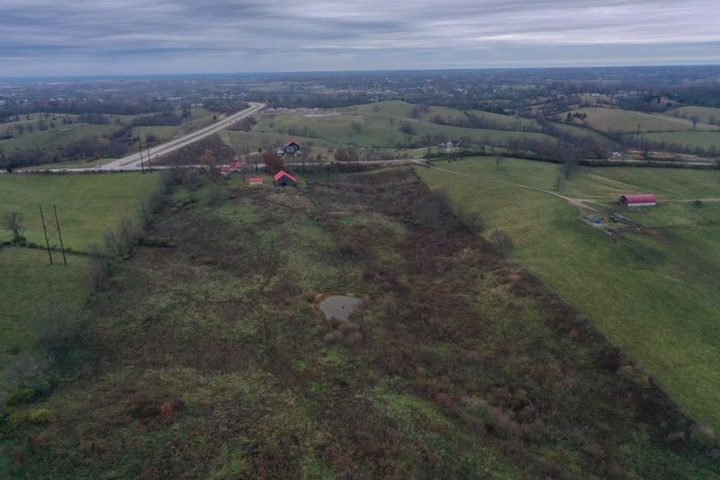 010 aerial drone view of the property from the middle looking north towards the entrance