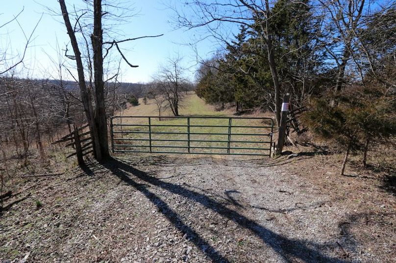006 the gated entrance at the north edge of the property leading along the ridge to the west