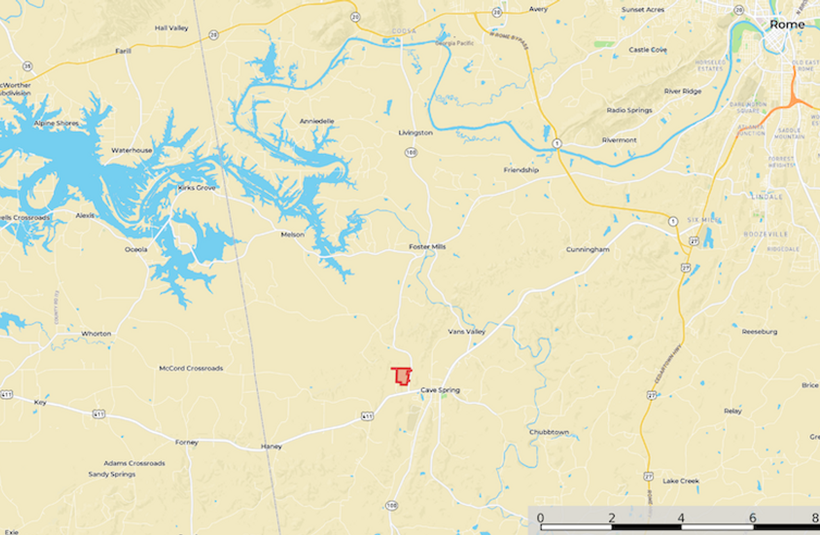 Location Map - Floyd 91.8 Cave Spring