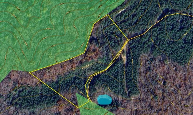 009 Owsley 6.62 Land ID map zoomed in with contour lines and water features
