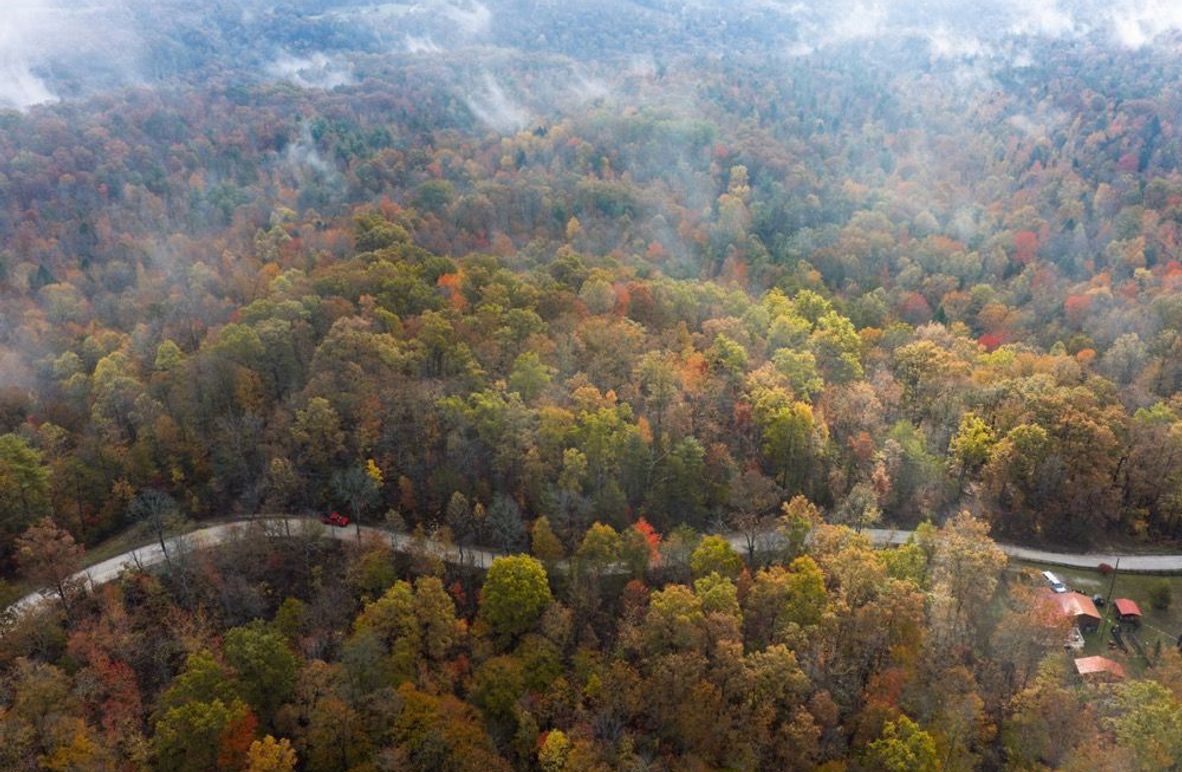 001 aerial drone view from the west looking across the property from the entrance-2