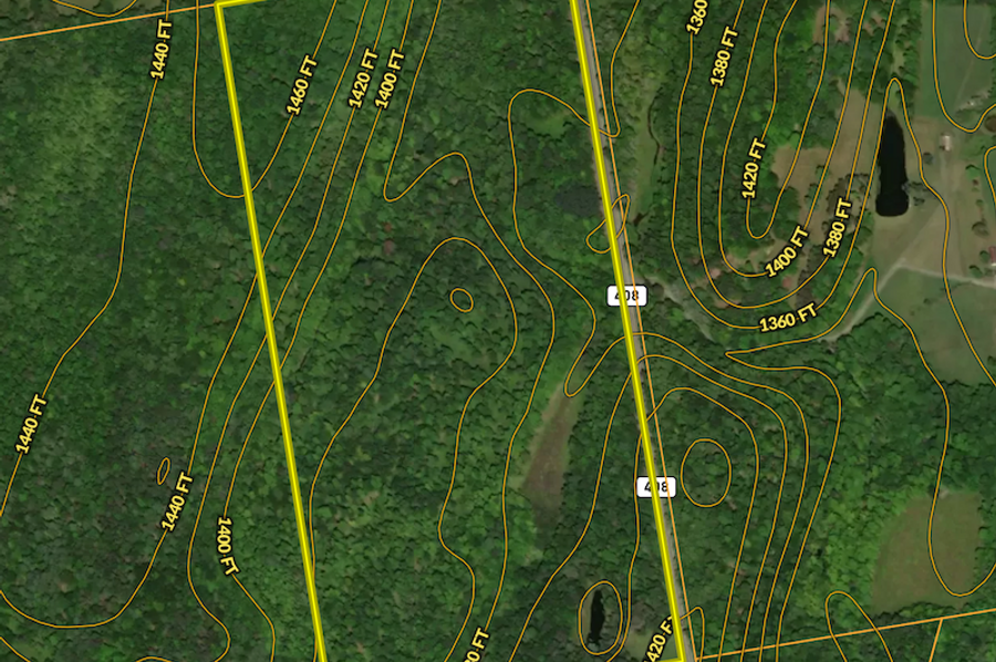 Albany co 74.4 Rollins contour