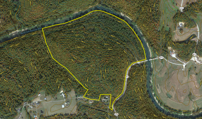 029 Lee 109 Land ID map zoomed in with contour lines and water features