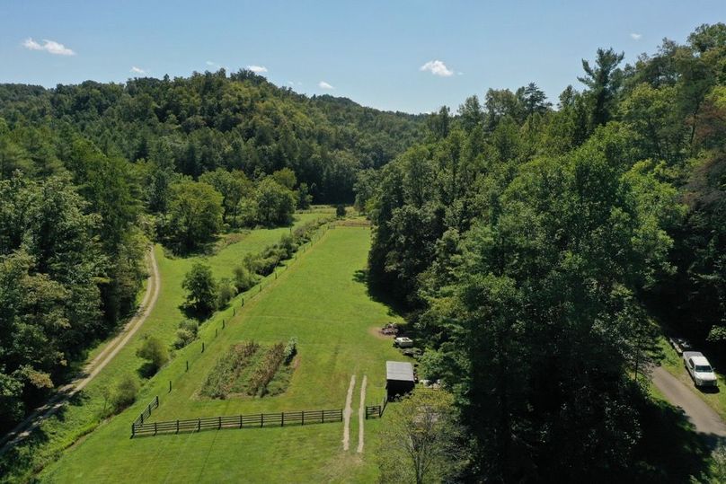 010 aerial drone view of the back field and garden area