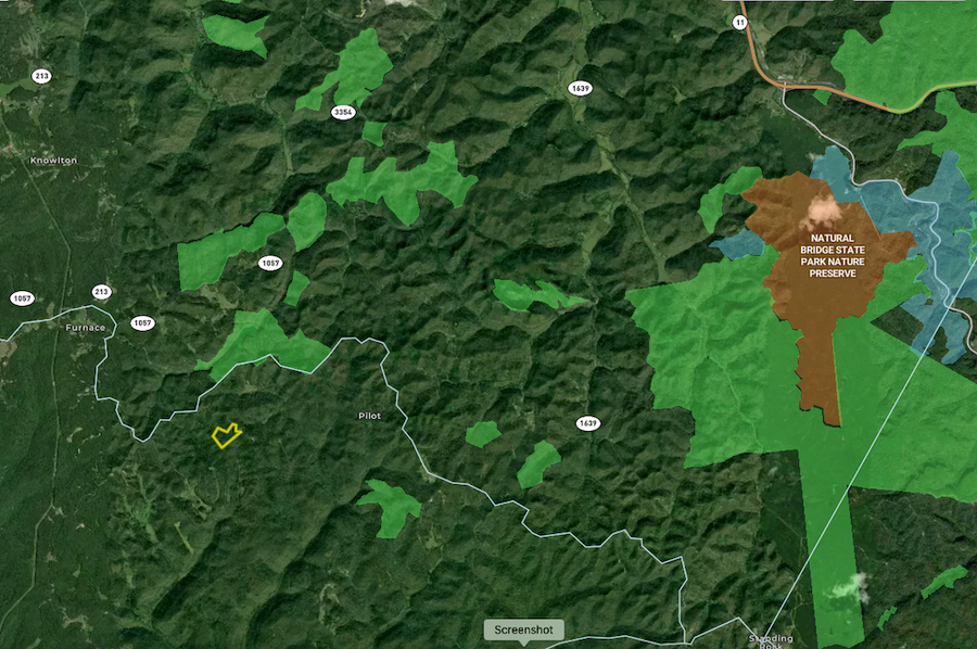 016 Estill 20 Land ID map zoomed out with National Forest