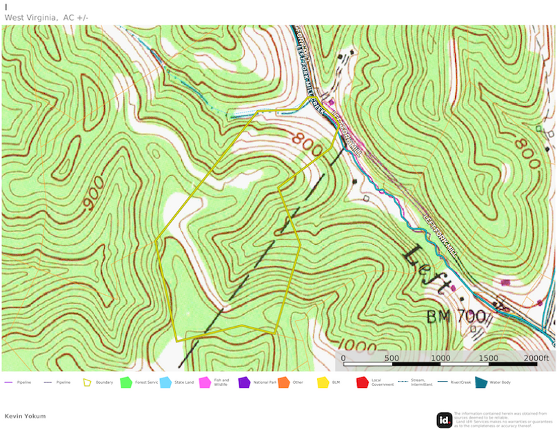 Wayne Co WV 40 Bartram map 2 topo