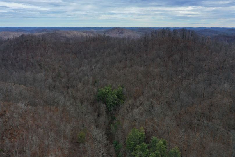 002 aerial drone shot from the west boundary looking up the valley to the east