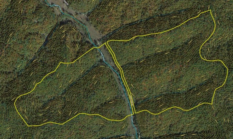 022 Wolfe 213 Land ID map with contour lines and surface water