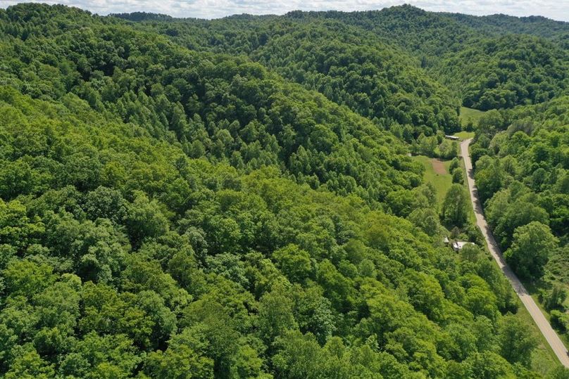 018 aerial drone view from the north part of the property looking west along KY 30