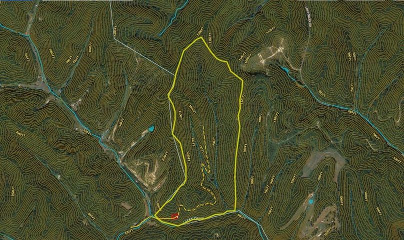 025 Morgan 145 Land ID map zoomed in with contour lines and water features