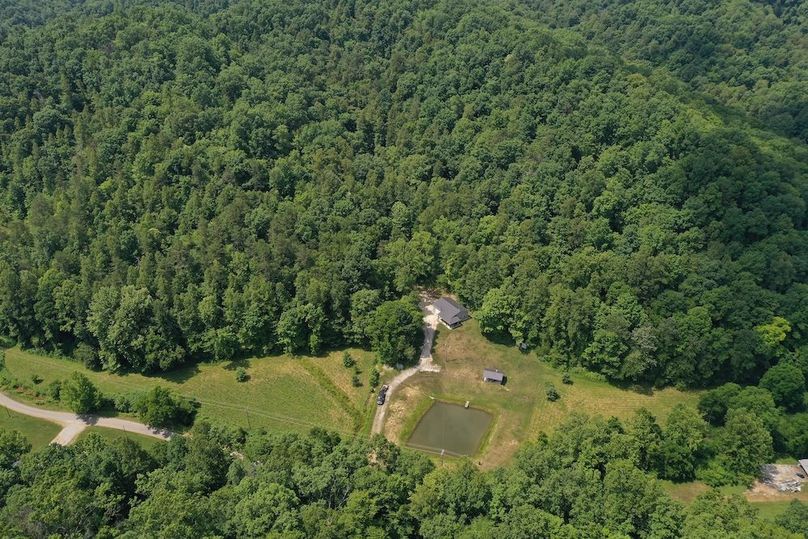 021 high altitude over view of the barndo, pond and property along the east boundary