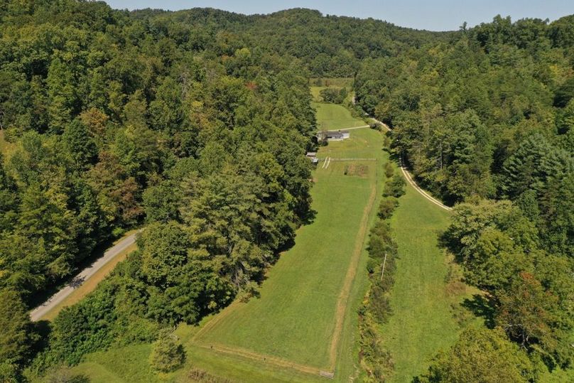Aerial drone view from the southern most point of the property looking north