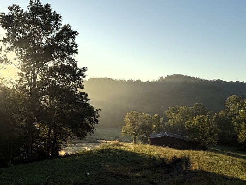 003 Elevated vantage point showcases rolling pastureland framed by wooded hill, an ideal blend of open ground and privacy.