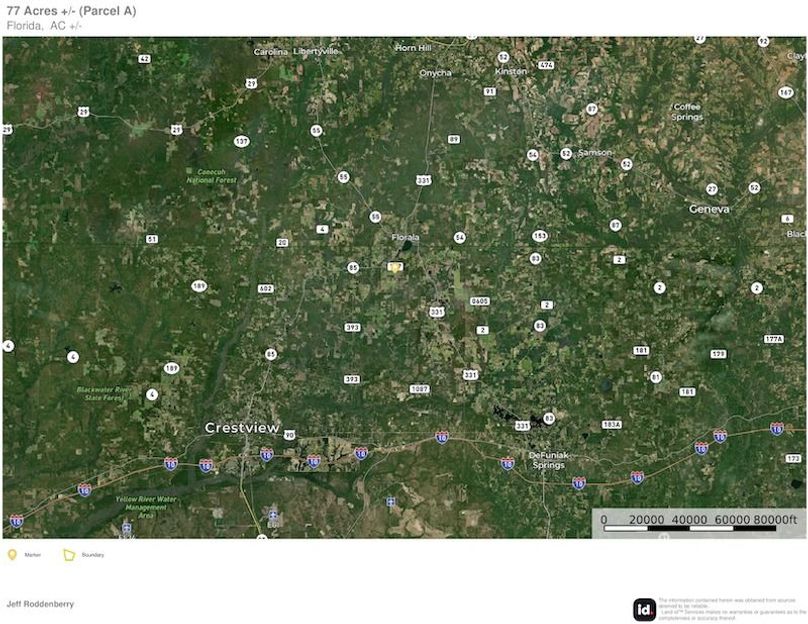 Extended Aerial #1 - 77 Acres  - Parcel A - Walton, FL - Infinite Velocity Trust