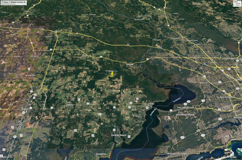 Aerial 7 Approx. 77 Acres Baldwin County, AL
