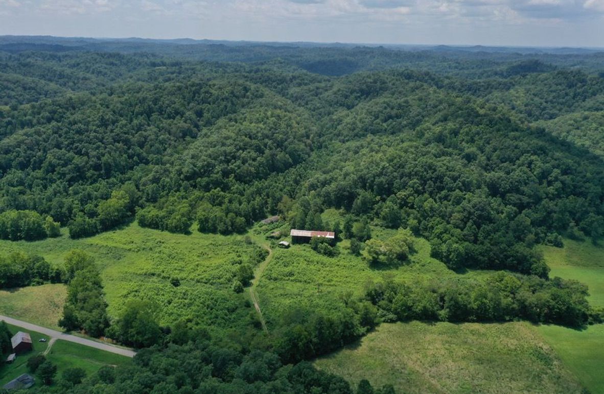 001 aerial drone view from the east boundary looking over the entire property