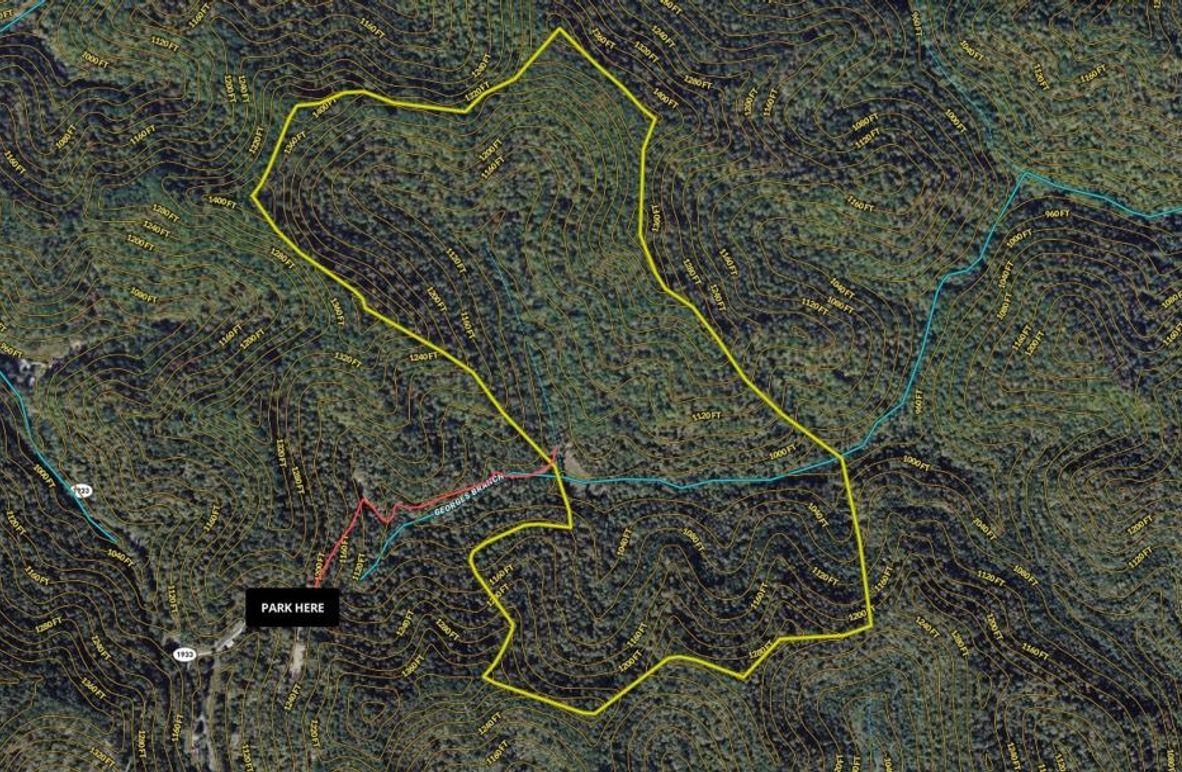 029 Breathitt 165 Mapright zoomed in with contour lines and water features