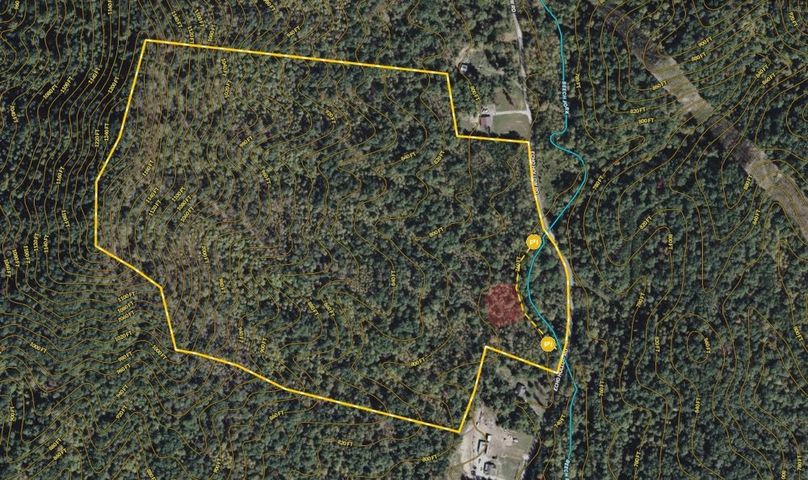 022 Powell 52.1 Land ID map zoomed in with contour lines and water features