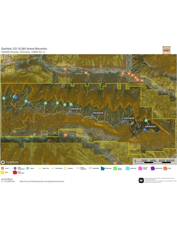 Garfield, CO 10,282 Island Mountain Ranch TOPO Wide View