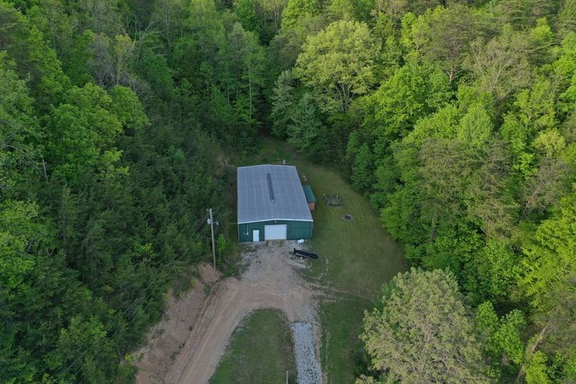 020 aerial drone shot of the 40x80 metal shop building