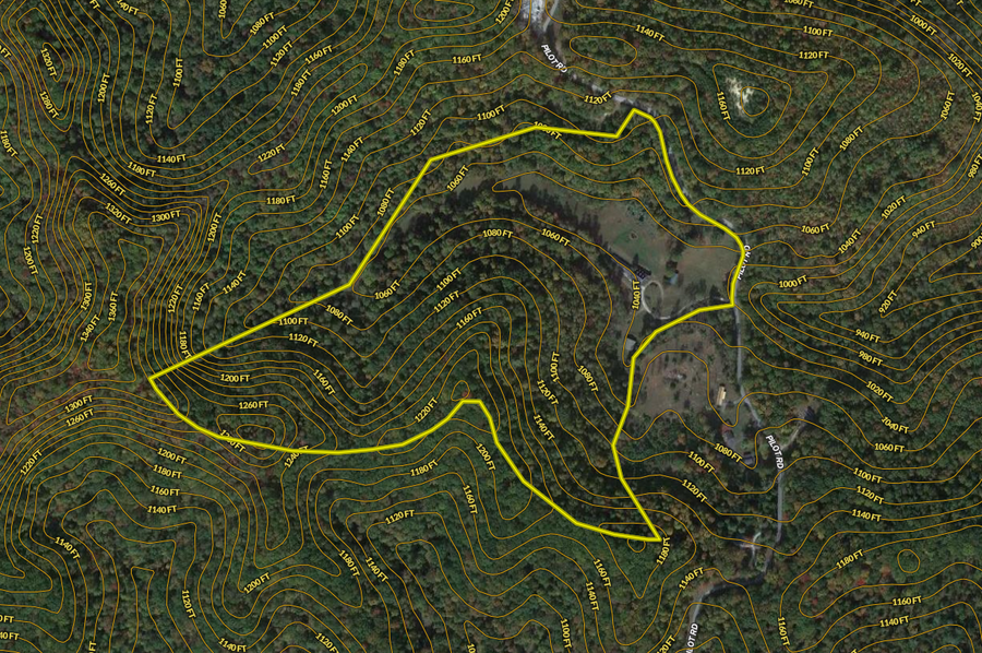 043 Powell 50 Land ID map zoomed in with contour lines