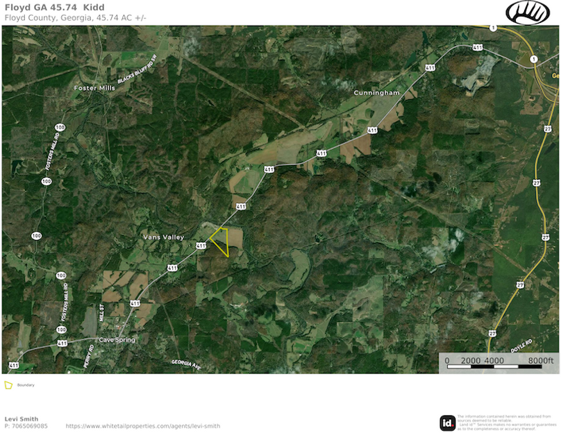 Floyd GA 45.74 Kidd Location Map