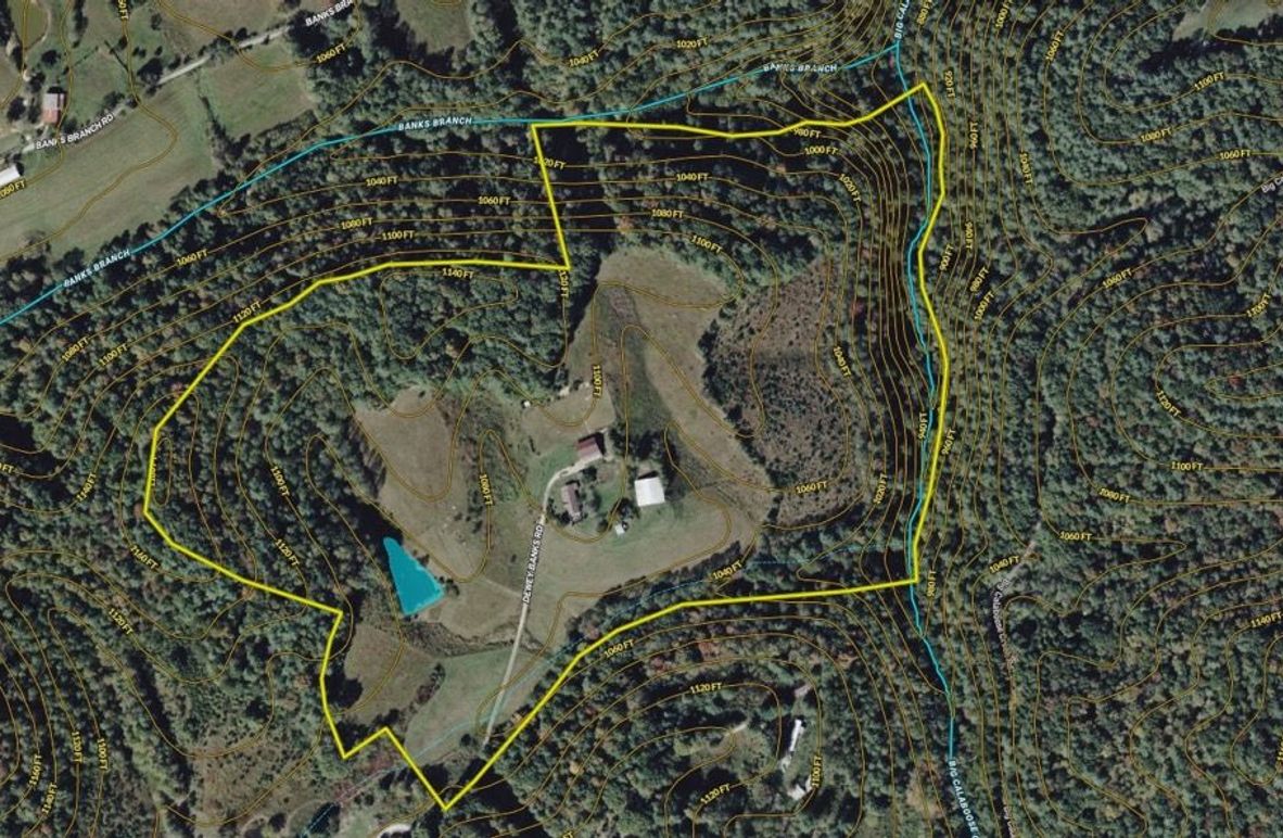 062 Wolfe 49 Land ID map zoomed in with water features and contour lines