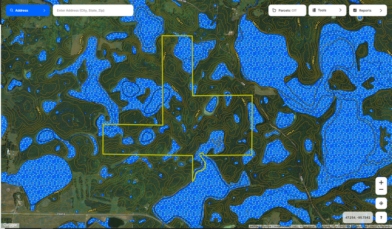 Mahnomen 405.35 Wetlands map