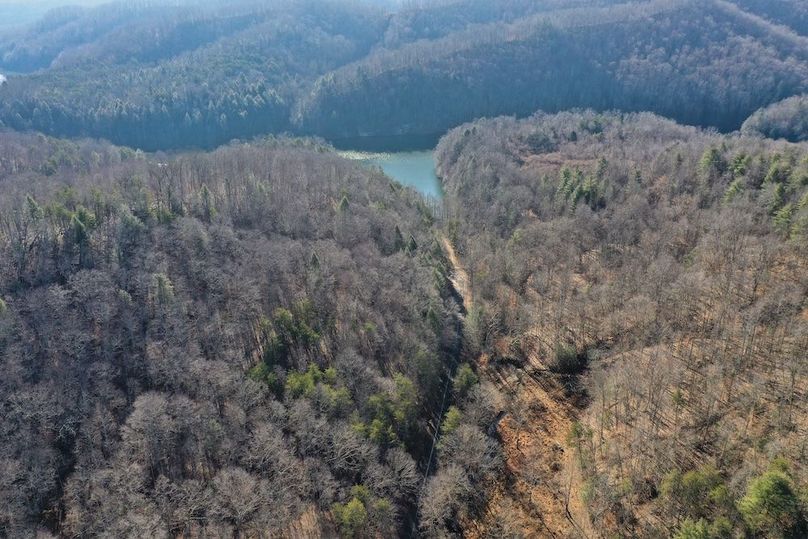 009 aerial drone shot from the middle of the property looking south toward Paintsville Lake