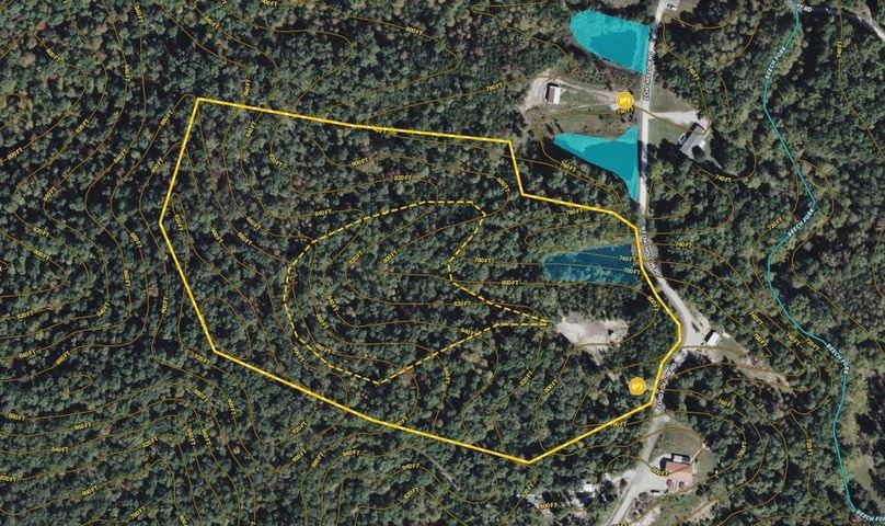 023 Powell 19.2 Land ID map zoomed in with water features and contour lines