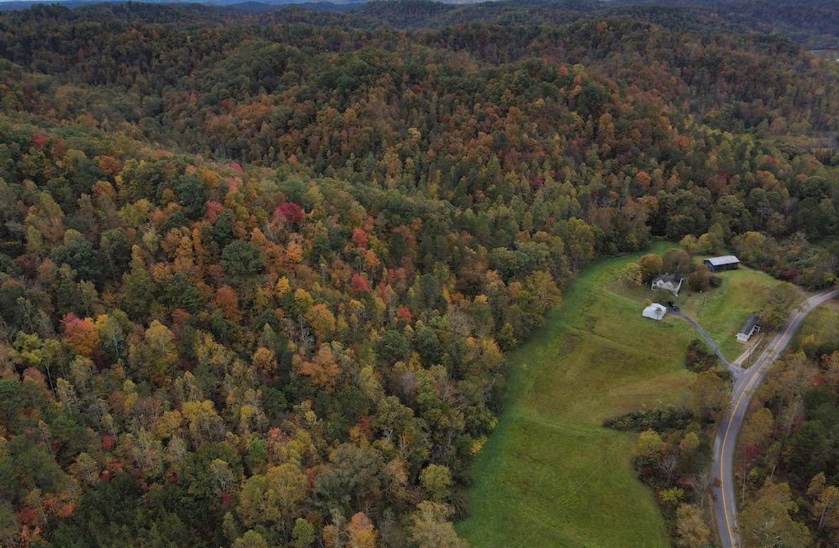 003 awesome aerial view over the fields & home
