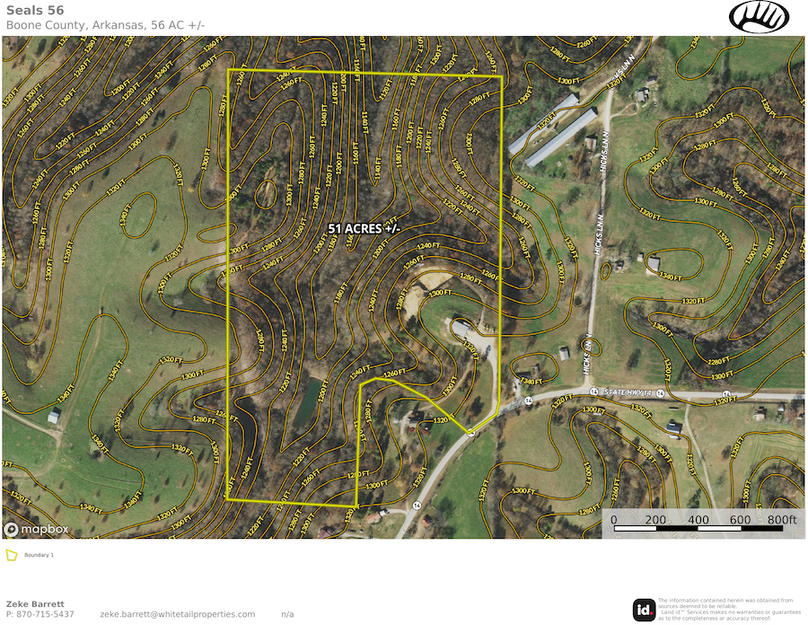 Seals shop and 51 acres google contour