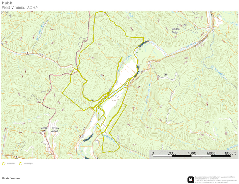 Rand Co WV 1360 Laurel Lands map 2 topo