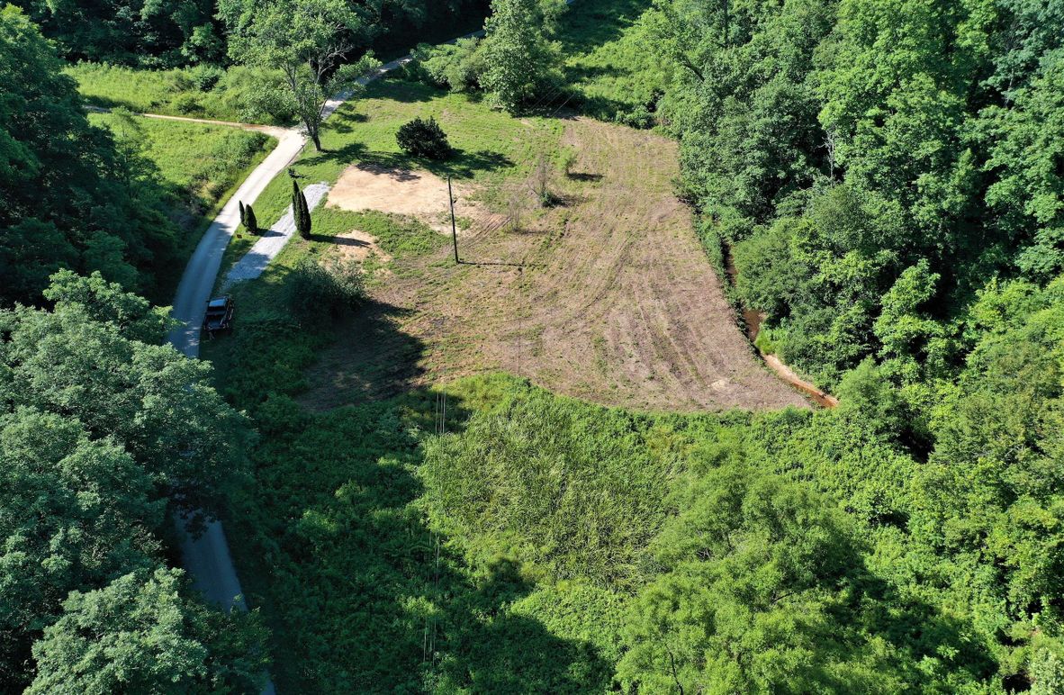 002 aerial drone shot from the north looking over the lot