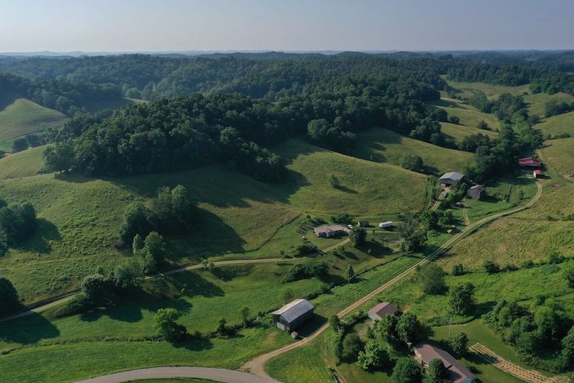 001 aerial drone view from the north looking south over the property