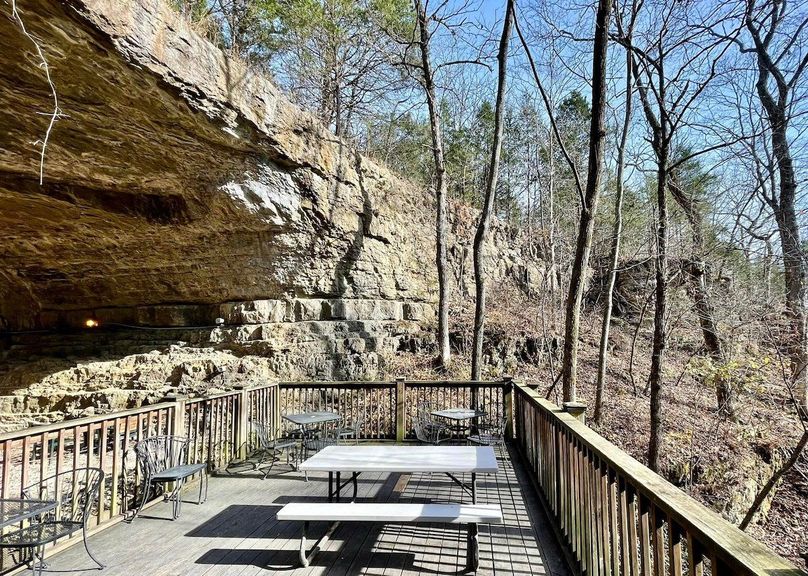 deck outside cave