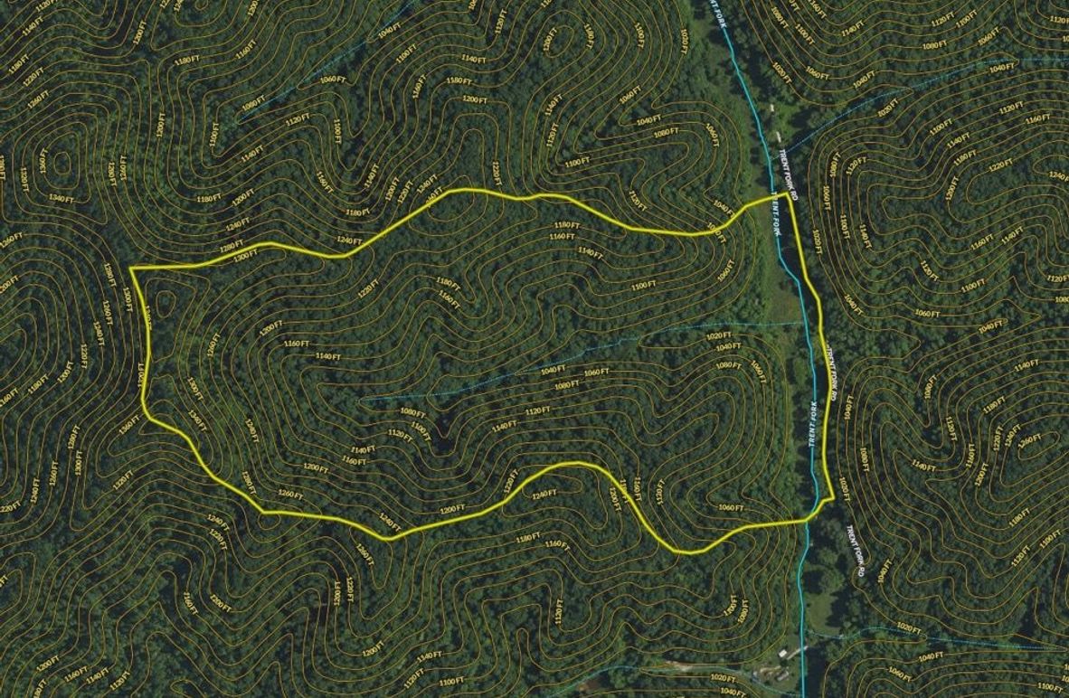 019 Wolfe 78 Land ID map zoomed in with contour lines and water features