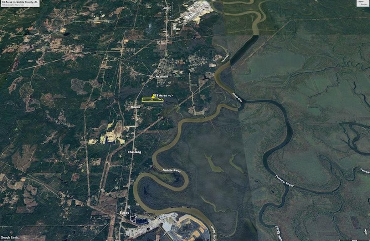 Aerial #4 Approx. 63 Acres Mobile County, AL