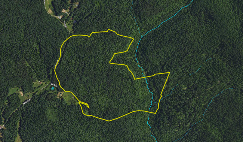 029 Estill 142 Land ID aerial map zoomed in with water features