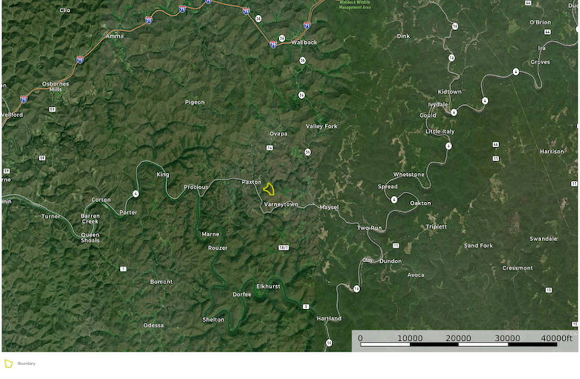 Clay co WV 50 giese map 3 overview location