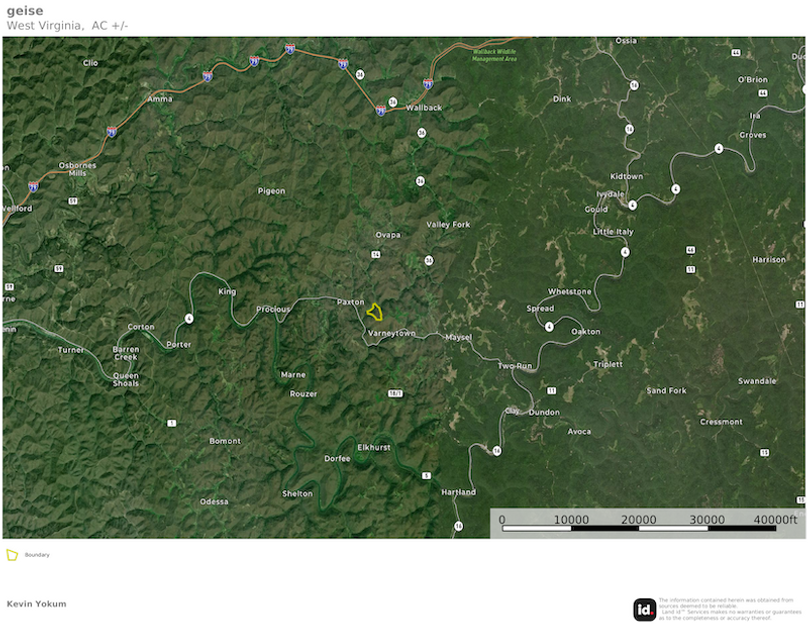 Clay co WV 50 giese map 3 overview location