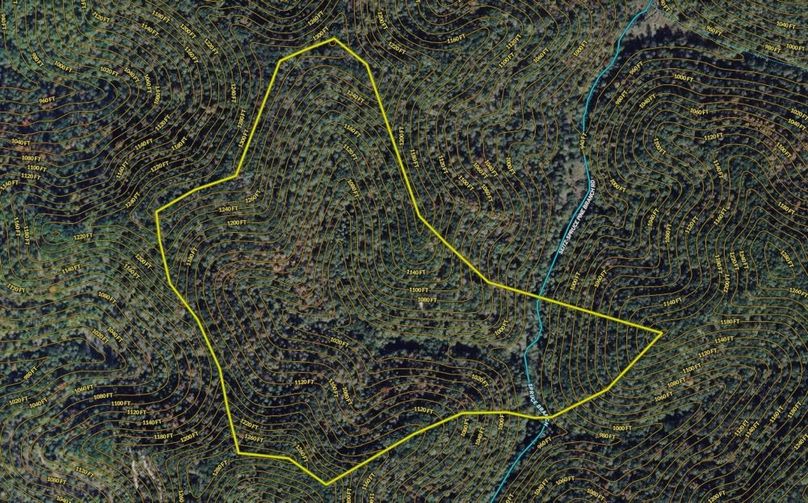 029 Magoffin 64 Land ID map zoomed in with contour lines and water features
