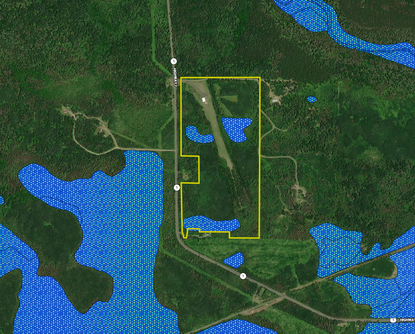 3602 Moose Ridge Rd. approx wetland area layer