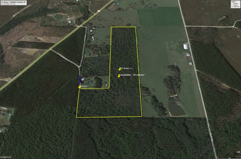 Aerial #5 Approx. 51 Acres Baldwin County, AL