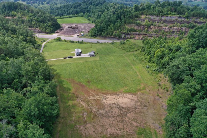 020 low altitude aerial drone shot from the north boundary looking south