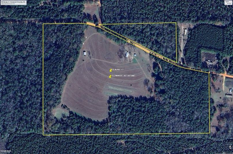 Aerial #1 Approx. 53 Acres Conecuh County, AL